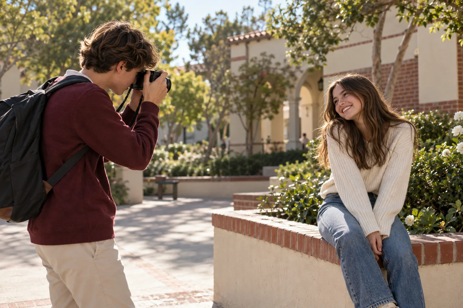 Illustration of students photographing a campus moment